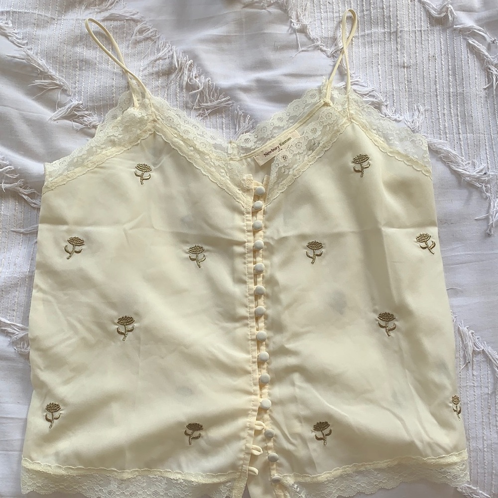 Off white lace detail tank top